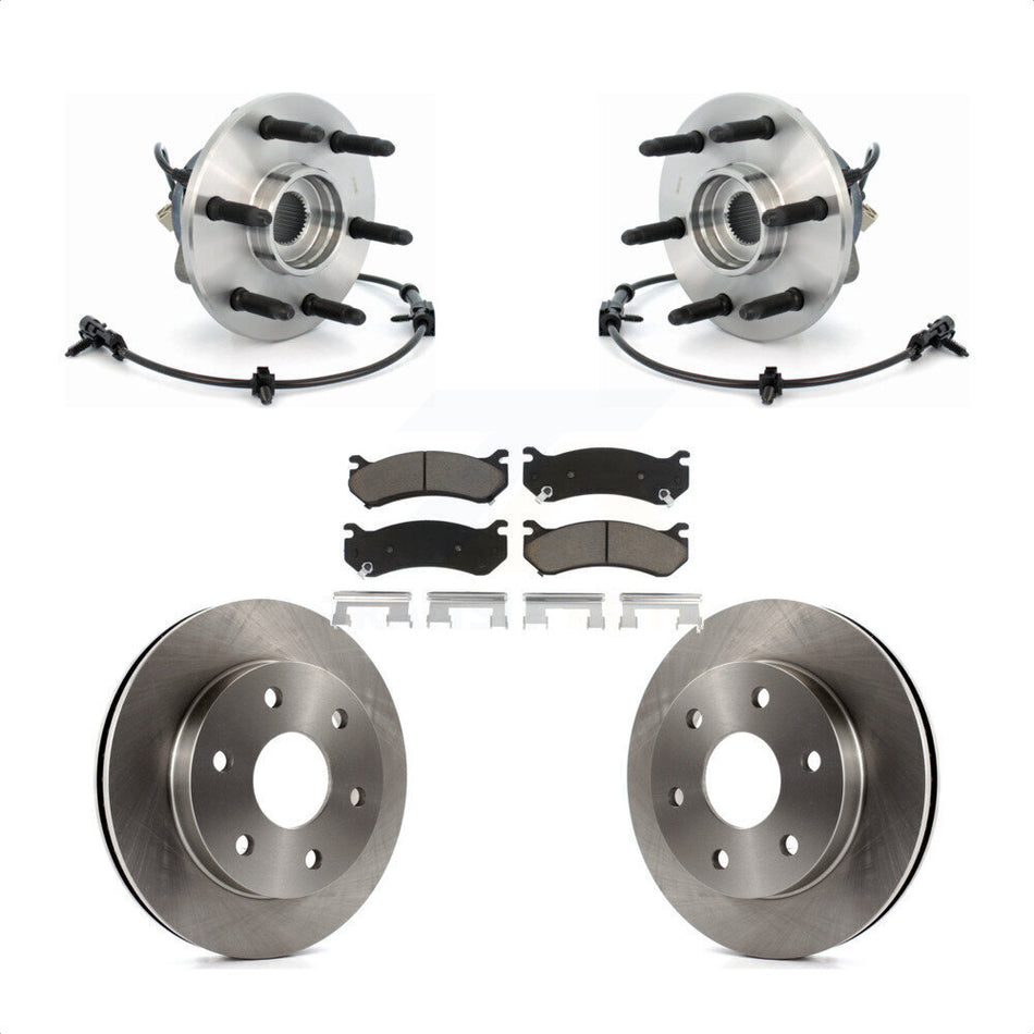 Front Hub Bearing Assembly Brake Rotor Pad Kit For Chevrolet Silverado 1500 GMC Tahoe Sierra Suburban Yukon Avalanche XL Cadillac Escalade Express 2500 Classic ESV EXT Savana KBB-121960