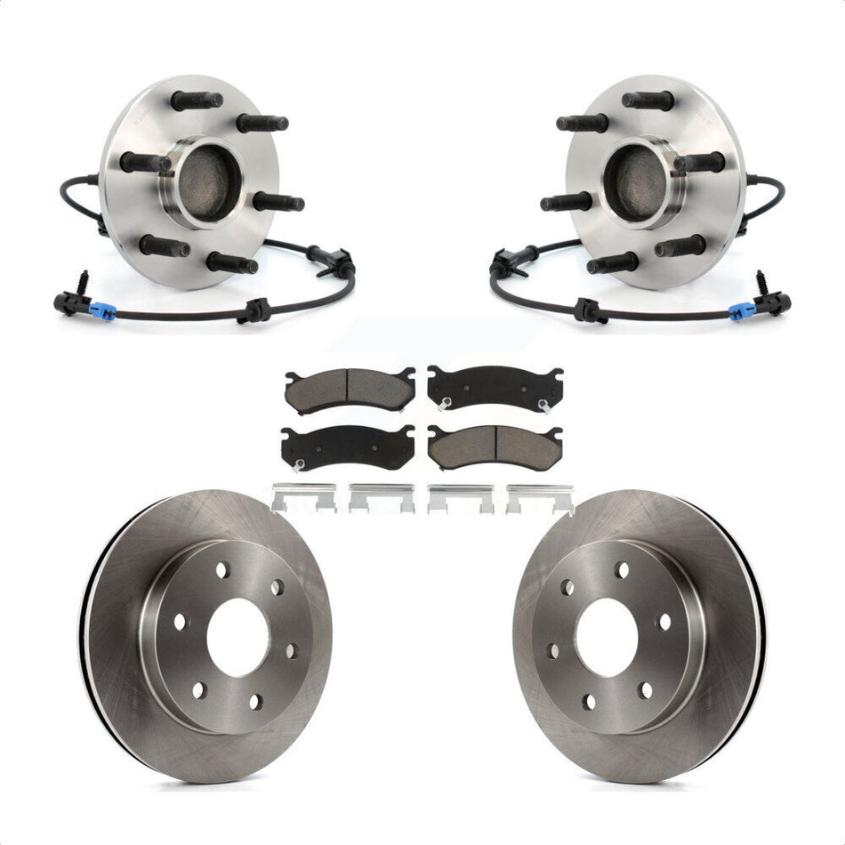 Front Hub Bearing Assembly Disc Brake Rotor & Pads Kit For Chevrolet Silverado 1500 GMC Tahoe Sierra Suburban Yukon Avalanche XL Classic Cadillac Escalade Express 2500 Savana KBB-121962