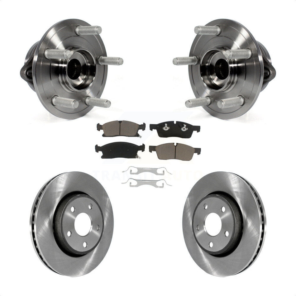 Front Hub Bearing Assembly With Disc Brake Rotors And Ceramic Pads Kit For Jeep Grand Cherokee Dodge Durango KBB-121971