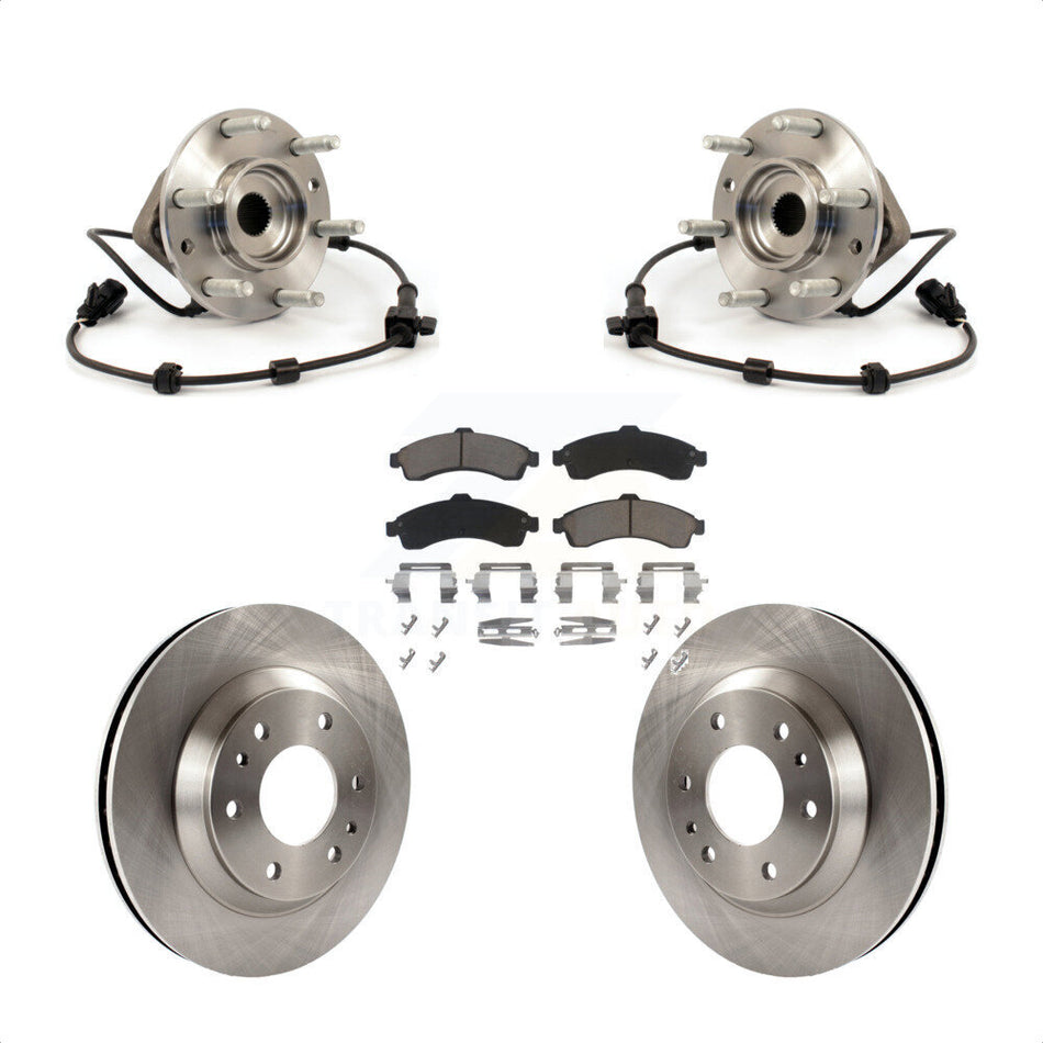 Front Hub Bearing Assembly With Disc Brake Rotors And Ceramic Pads Kit For Chevrolet Trailblazer GMC Envoy Buick Rainier Oldsmobile Bravada Isuzu Ascender KBB-121974