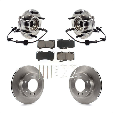Front Hub Bearing Assembly Disc Brake Rotors And Pads Kit For 2009-2010 Hummer H3T H3 KBB-121976