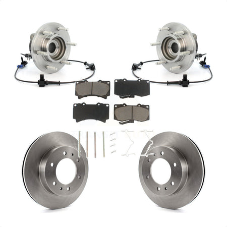 Front Hub Bearing Assembly Disc Brake Rotors And Ceramic Pads Kit For 2006-2008 Hummer H3 KBB-121977