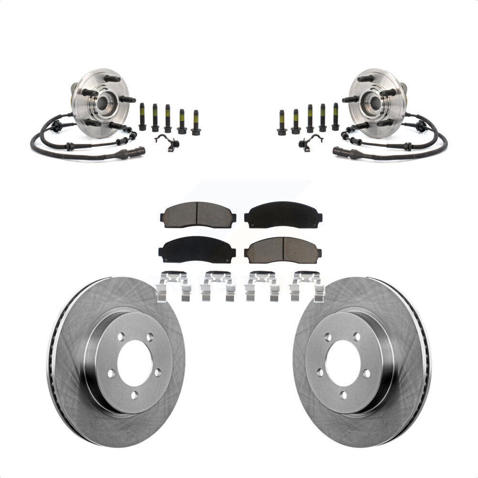 Front Hub Bearing Assembly With Disc Brake Rotors And Ceramic Pads Kit For Ford Explorer Mercury Mountaineer KBB-121978