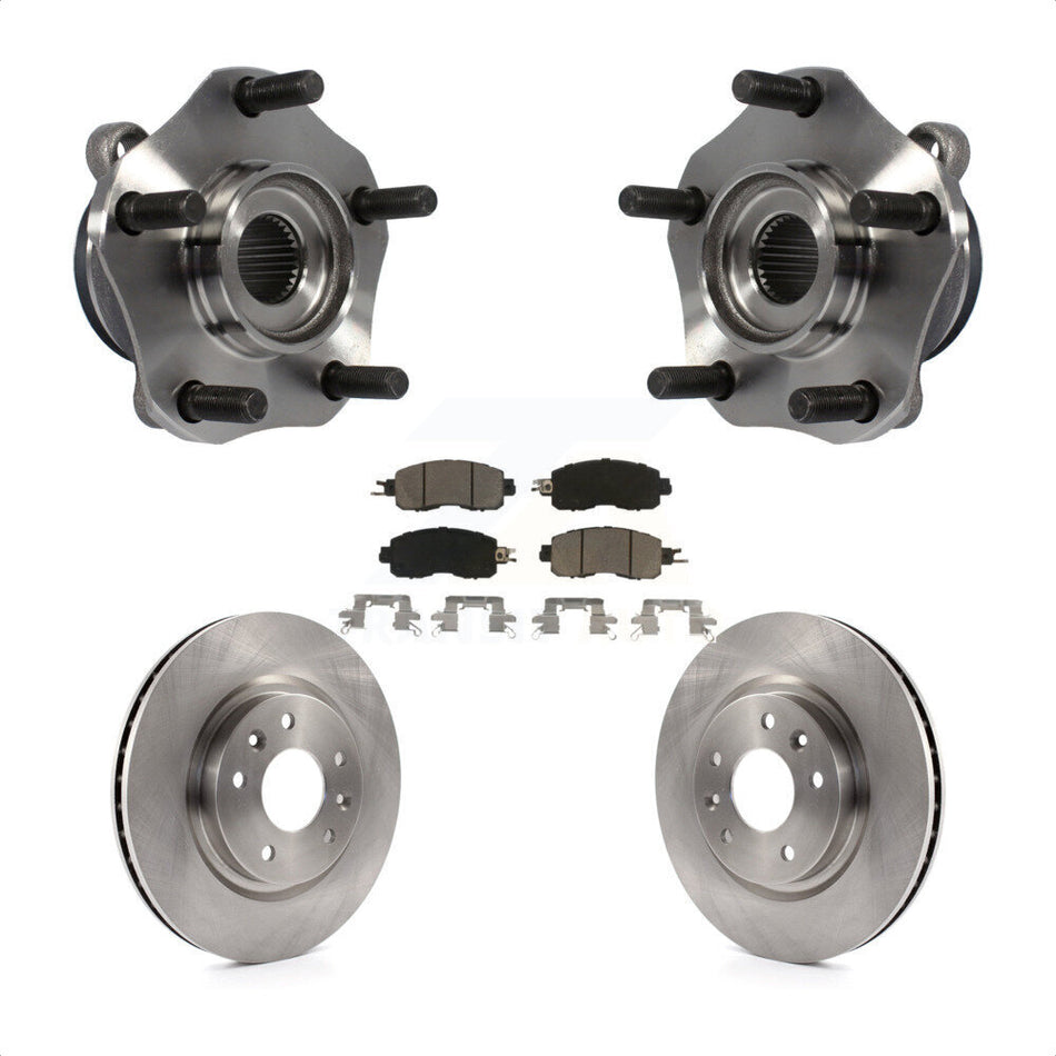 Front Hub Bearing Assembly With Disc Brake Rotors And Ceramic Pads Kit For Nissan LEAF KBB-121984