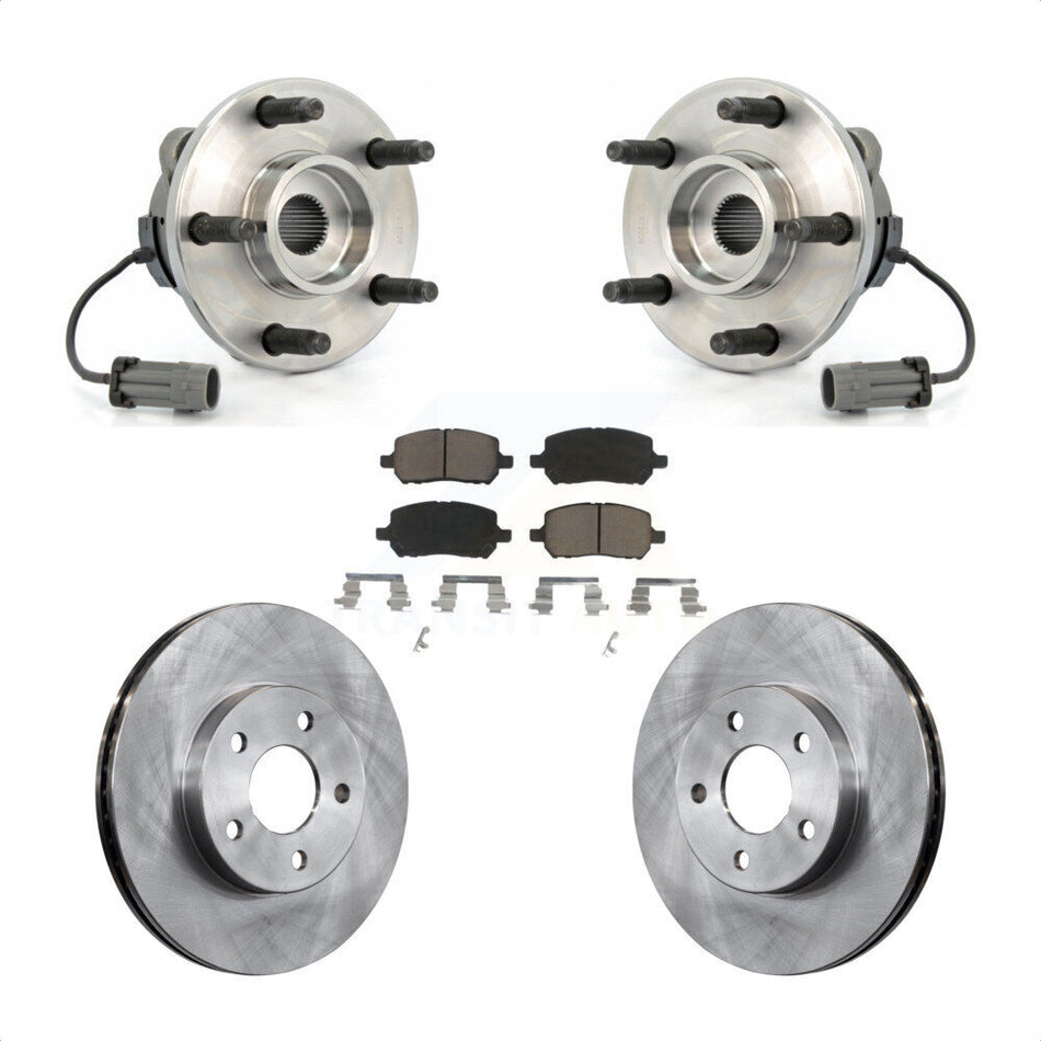 Front Hub Bearing Assembly With Disc Brake Rotors And Ceramic Pads Kit For Chevrolet Cobalt Pontiac G5 KBB-121989