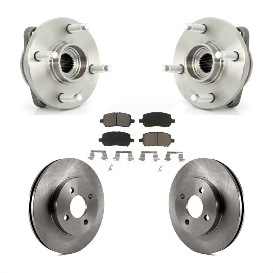 Front Hub Bearing Assembly With Disc Brake Rotors And Ceramic Pads Kit For Chevrolet Cobalt Saturn Ion Pontiac G5 Pursuit KBB-121990