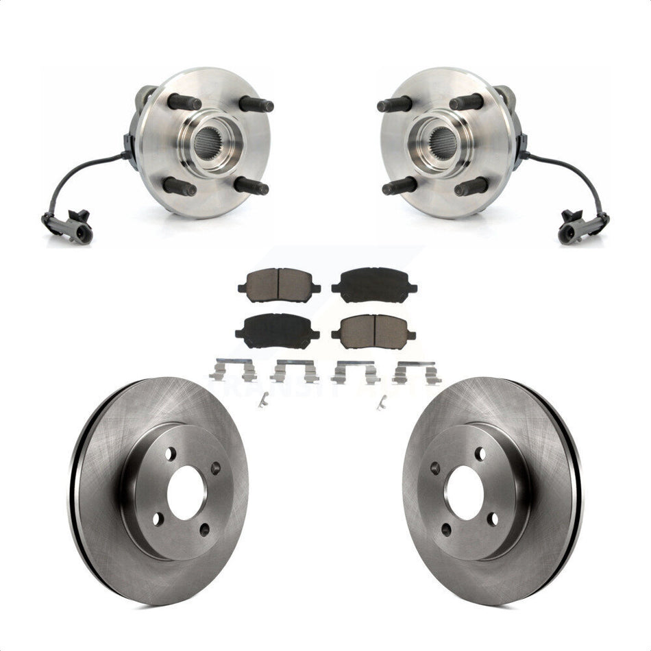 Front Hub Bearing Assembly With Disc Brake Rotors And Ceramic Pads Kit For Chevrolet Cobalt Saturn Ion Pontiac G5 Pursuit KBB-121991