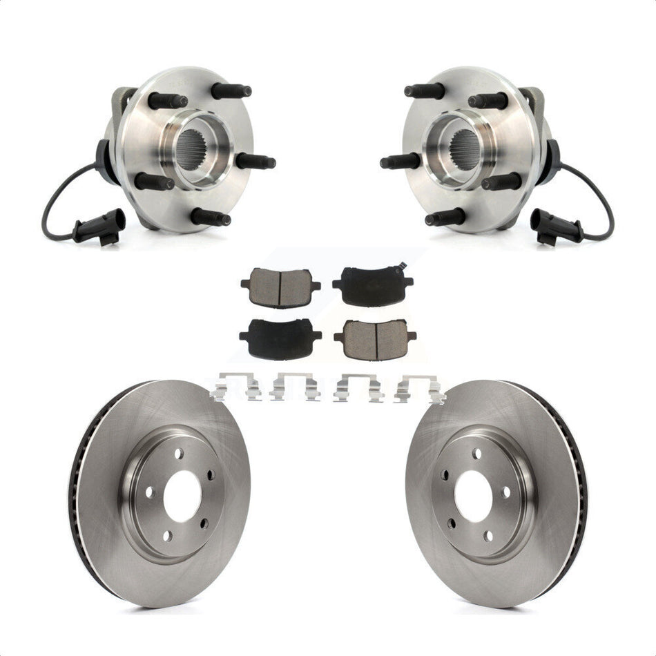 Front Hub Bearing Assembly With Disc Brake Rotors And Ceramic Pads Kit For Chevrolet Malibu HHR Pontiac G6 KBB-121993
