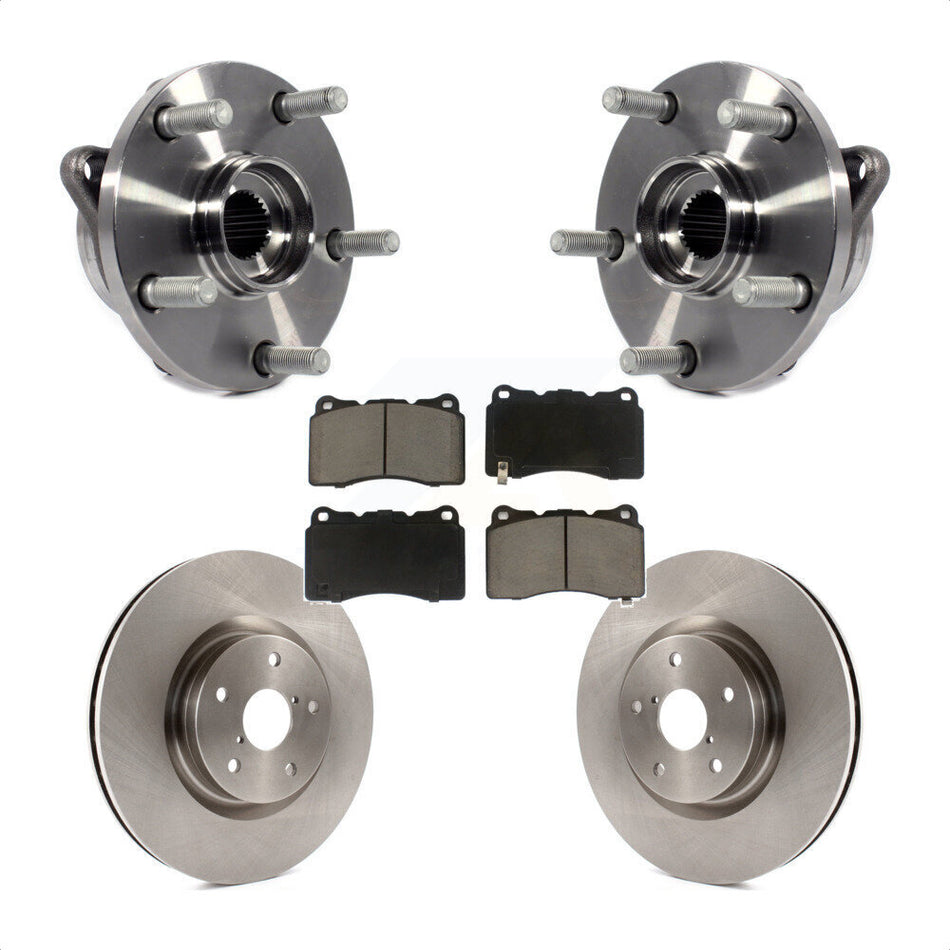 Front Hub Bearing Assembly With Disc Brake Rotors And Ceramic Pads Kit For Subaru Impreza WRX STI KBB-122003