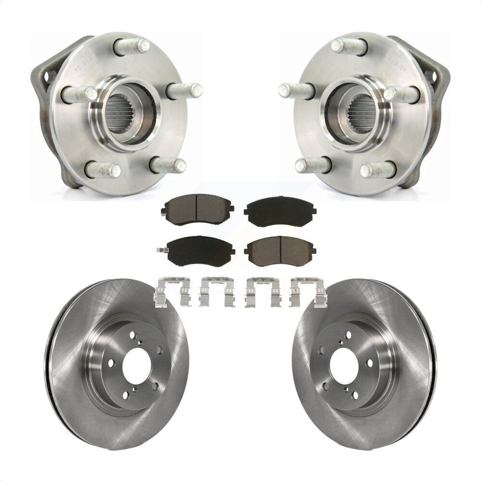 Front Hub Bearing Assembly With Disc Brake Rotors And Ceramic Pads Kit For Subaru Impreza Legacy KBB-122006