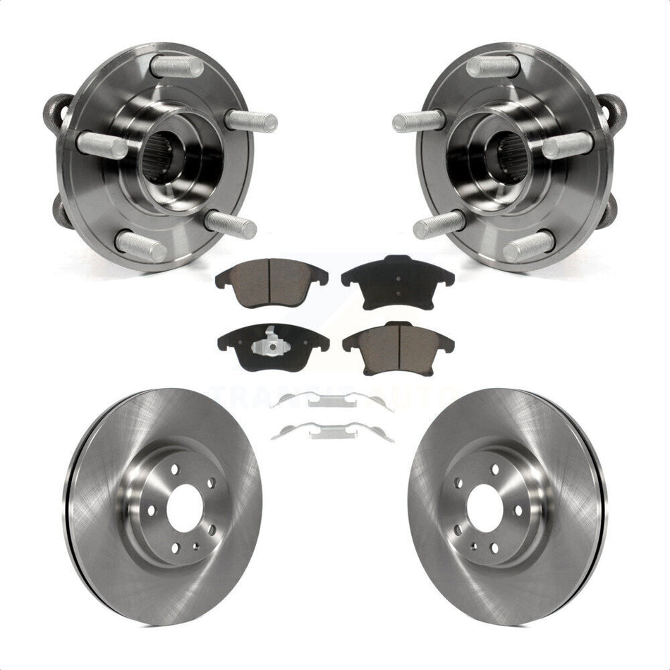 Front Hub Bearing Assembly With Disc Brake Rotors And Ceramic Pads Kit For Ford Fusion Lincoln MKZ KBB-122017