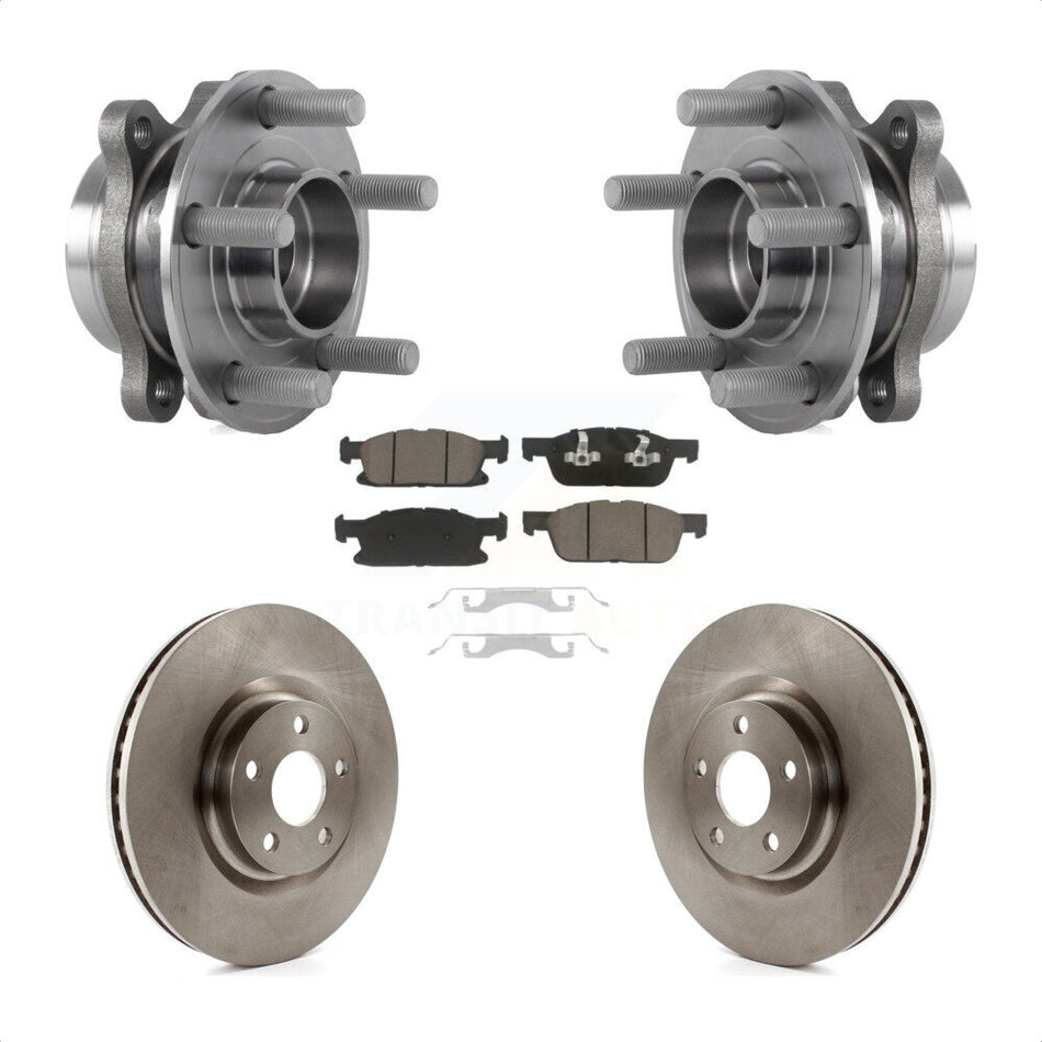 Front Hub Bearing Assembly With Disc Brake Rotors And Ceramic Pads Kit For Ford Edge KBB-122021