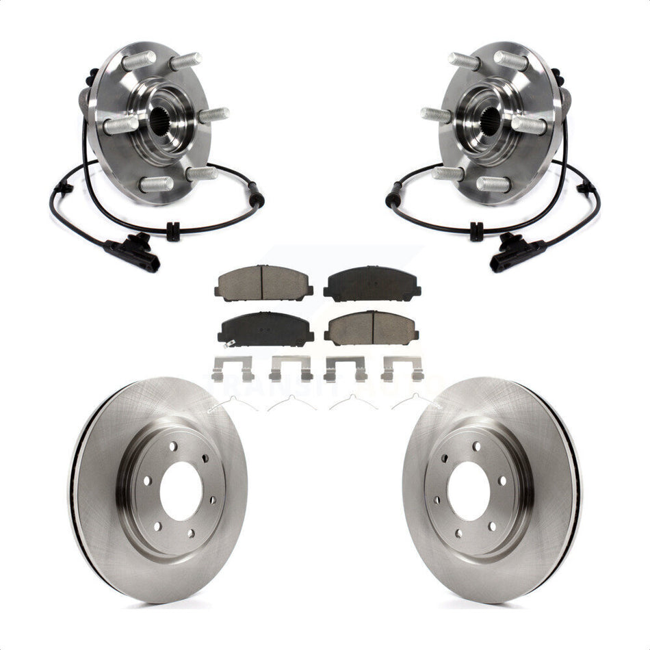 Front Hub Bearing Assembly With Disc Brake Rotors And Ceramic Pads Kit For INFINITI Nissan Armada QX80 QX56 KBB-122022