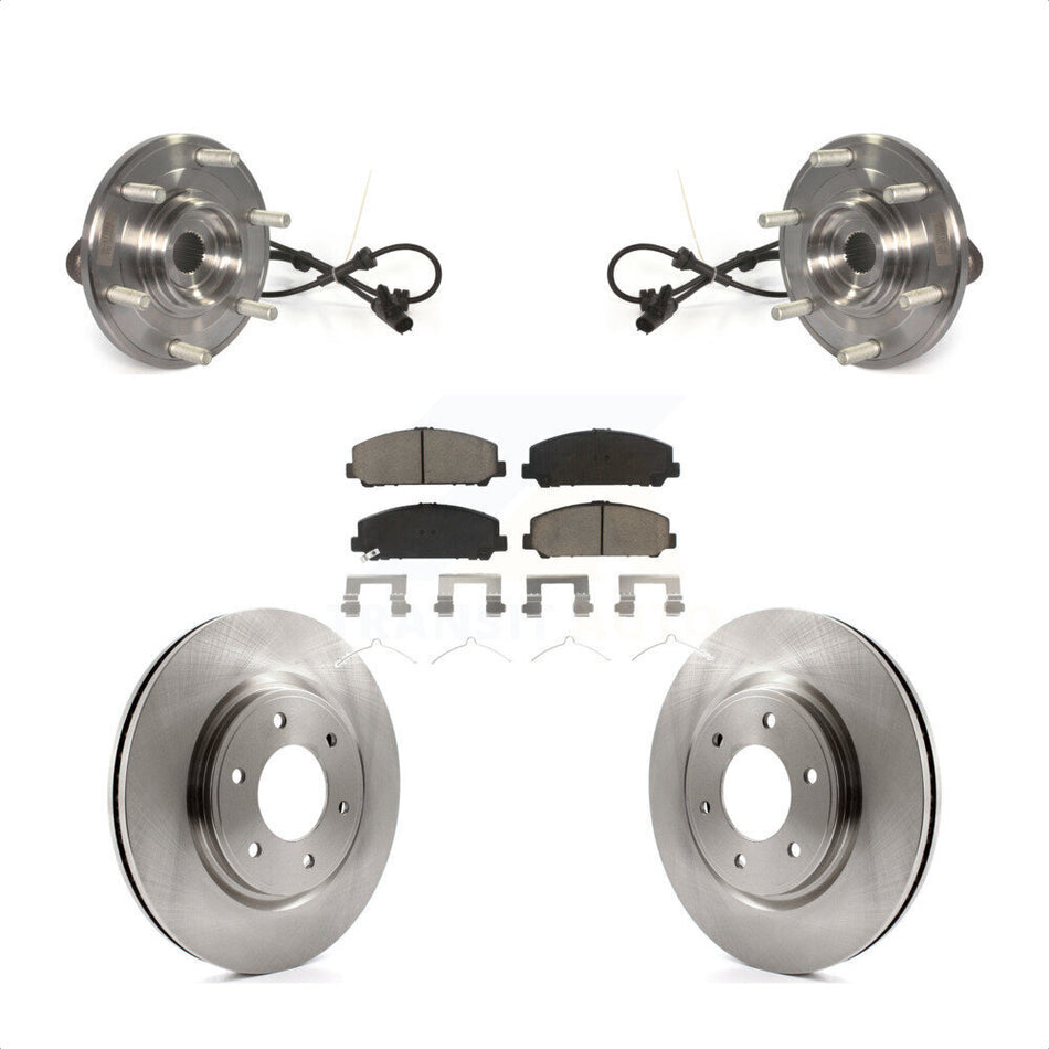 Front Hub Bearing Assembly With Disc Brake Rotors And Ceramic Pads Kit For Nissan Titan Armada TITAN 4WD KBB-122024