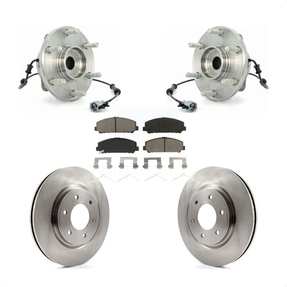 Front Hub Bearing Assembly With Disc Brake Rotors And Ceramic Pads Kit For 2007 INFINITI QX56 From 04 07 KBB-122025