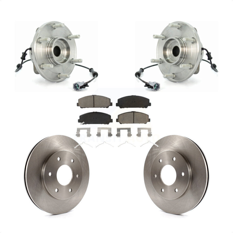 Front Hub Bearing Assembly With Disc Brake Rotors And Ceramic Pads Kit For 2007 INFINITI QX56 320mm Diameter Rotor To 03 07 KBB-122026