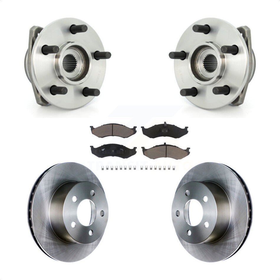 Front Hub Bearing Assembly With Disc Brake Rotors And Ceramic Pads Kit For Jeep Wrangler Grand Cherokee Comanche Wagoneer TJ KBB-122028
