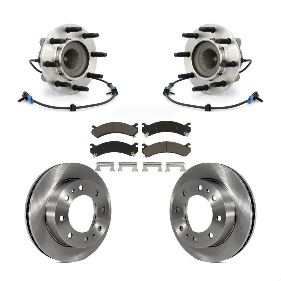 Front Hub Bearing Assembly With Disc Brake Rotors And Ceramic Pads Kit For Chevrolet Express 2500 3500 GMC Savana KBB-122039