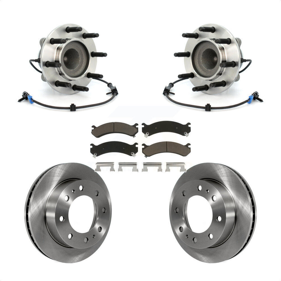 Front Hub Bearing Assembly With Disc Brake Rotors And Ceramic Pads Kit For Chevrolet Express 2500 3500 GMC Savana KBB-122039