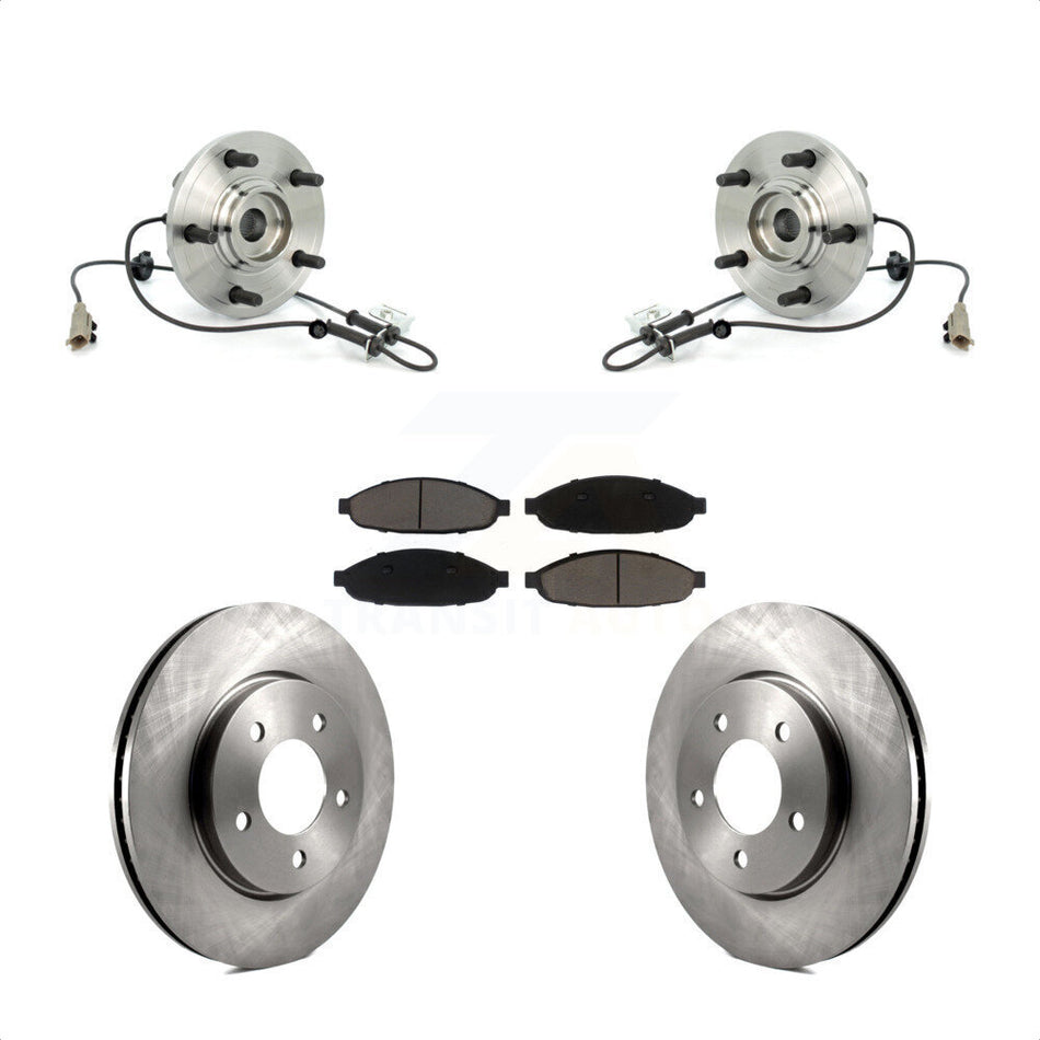Front Hub Bearing Assembly With Disc Brake Rotors And Ceramic Pads Kit For 2004-2006 Chrysler Pacifica KBB-122040