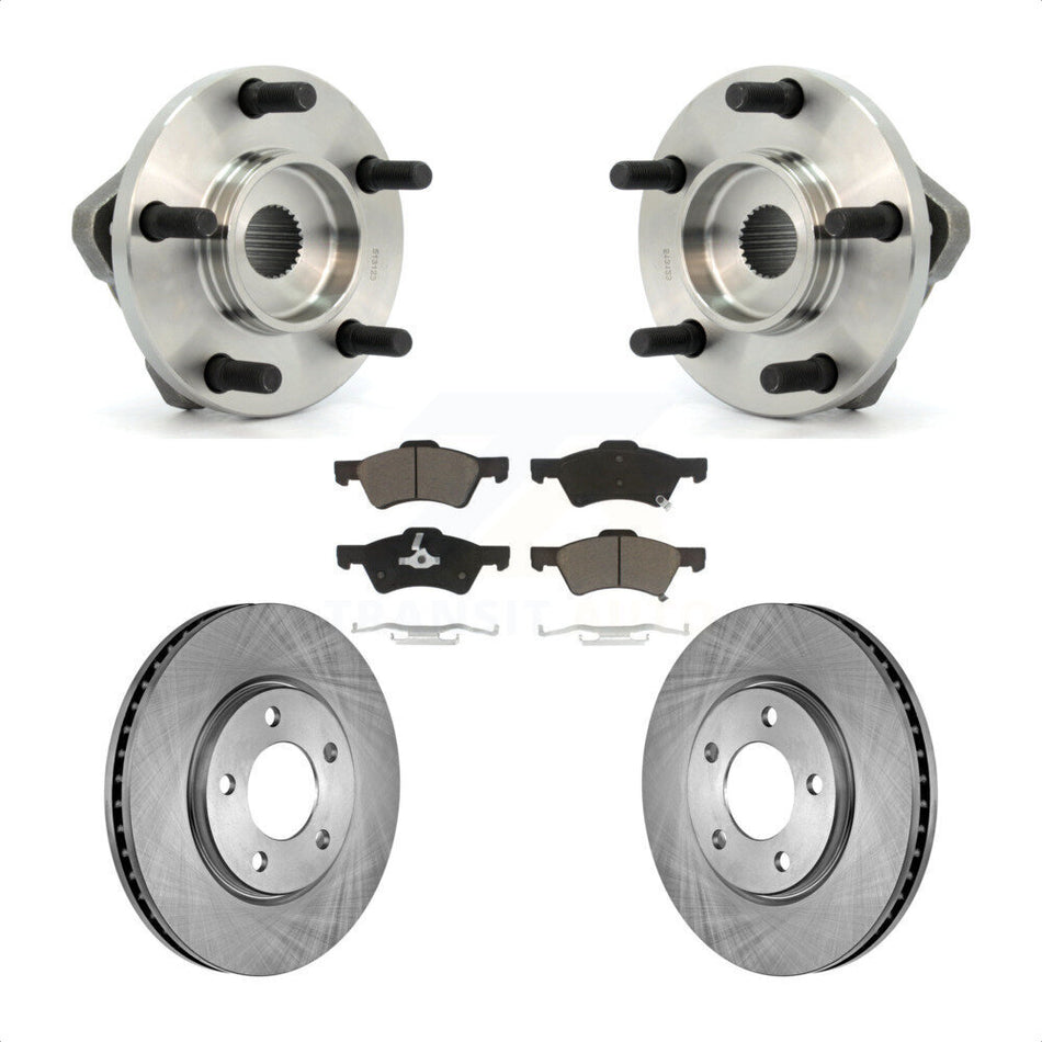 Front Hub Bearing Assembly With Disc Brake Rotors And Ceramic Pads Kit For Dodge Grand Caravan Chrysler Town & Country KBB-122046