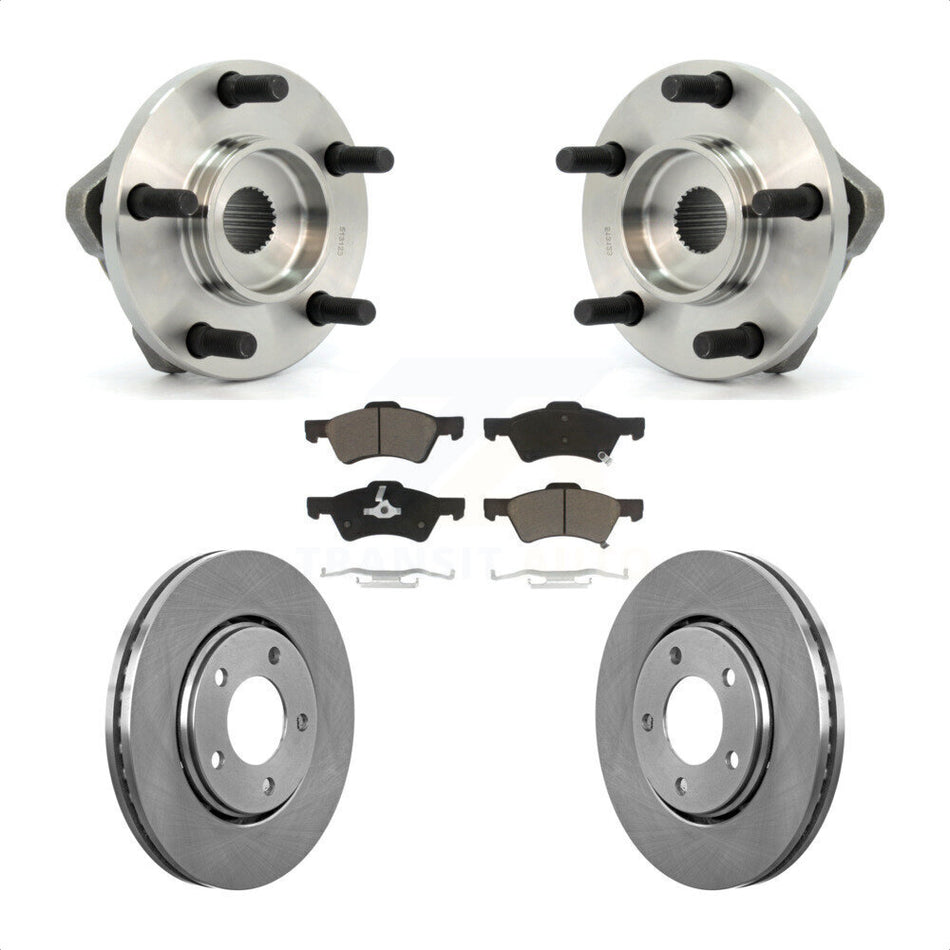 Front Hub Bearing Assembly With Disc Brake Rotors And Ceramic Pads Kit For Dodge Caravan Chrysler Voyager KBB-122048