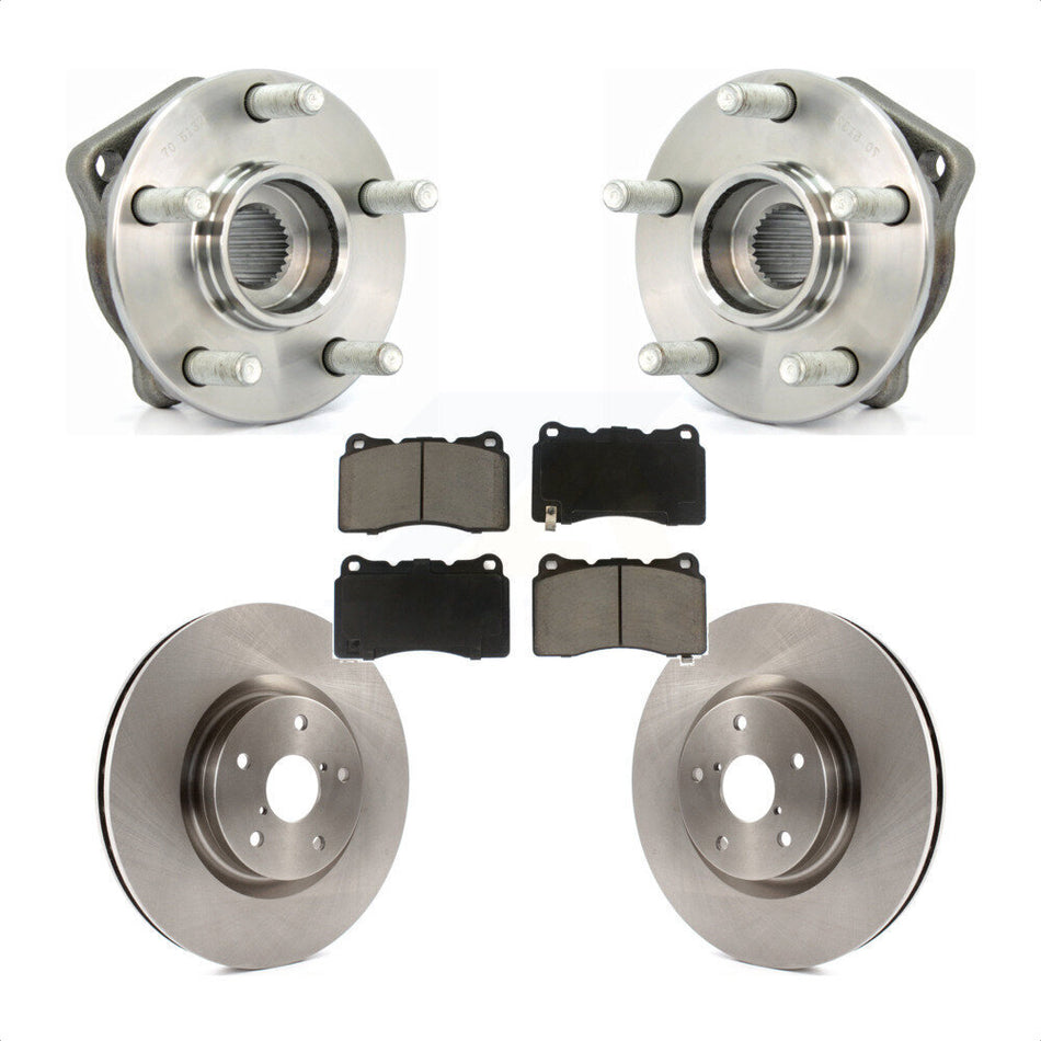 Front Hub Bearing Assembly With Disc Brake Rotors And Ceramic Pads Kit For 2014 Subaru WRX Limited Base KBB-122051