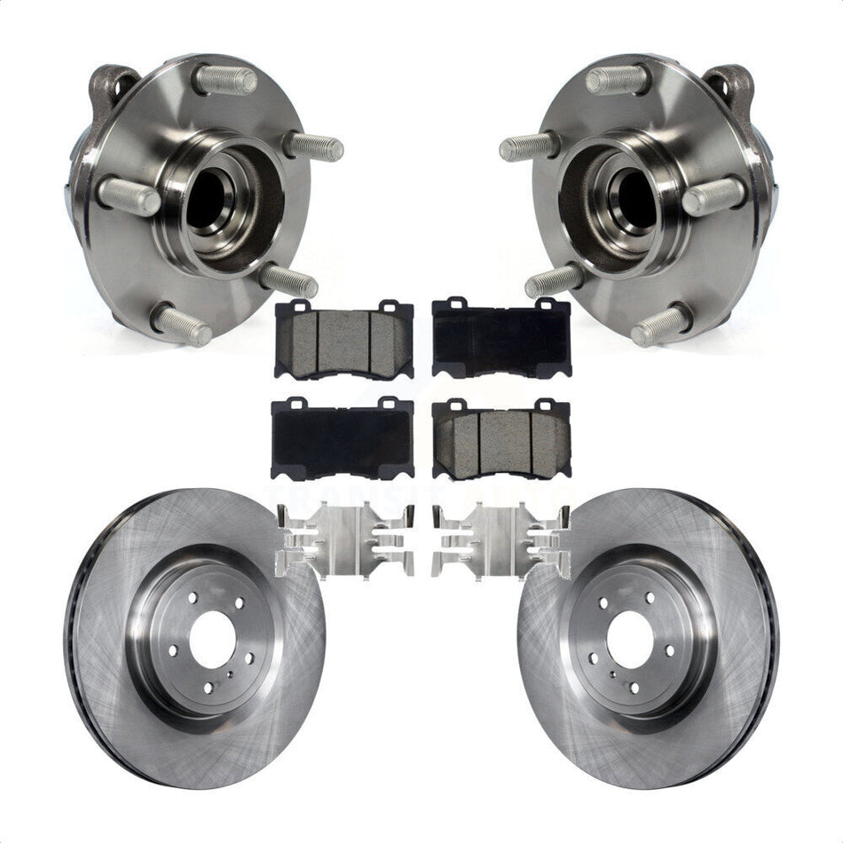 Front Hub Bearing Assembly With Disc Brake Rotors And Ceramic Pads Kit For INFINITI G37 Q50 Nissan 370Z Q60 M37 Q70 Q70L QX70 M56 Z KBB-122054