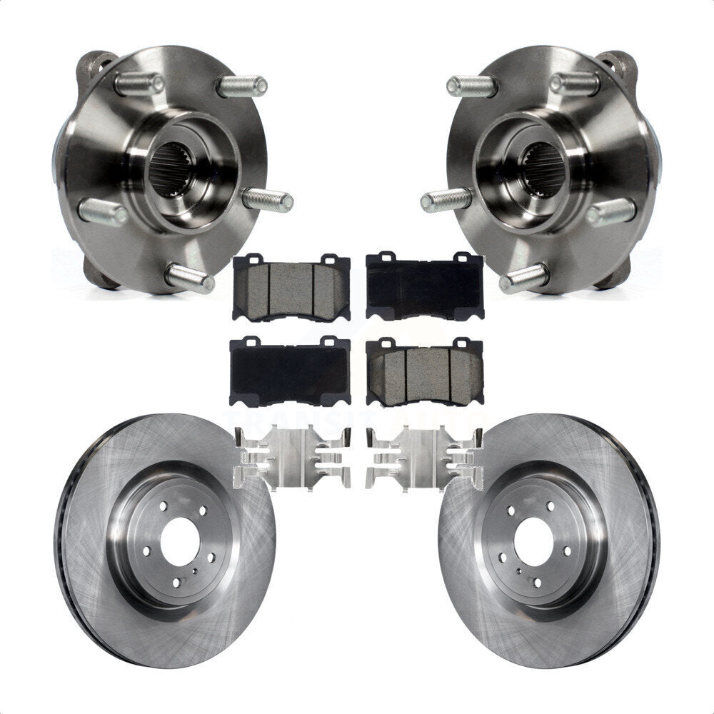 Front Hub Bearing Brake Rotor And Pad Kit For INFINITI Q50 Q60 M37 FX50 QX70 Q70 Q70L M56 KBB-122055