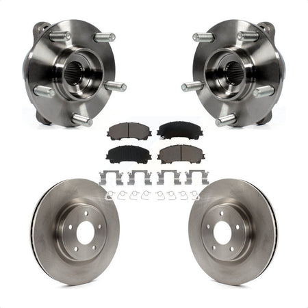 Front Hub Bearing Assembly Disc Brake Rotors And Pads Kit For INFINITI Q50 QX50 Q60 AWD KBB-122056