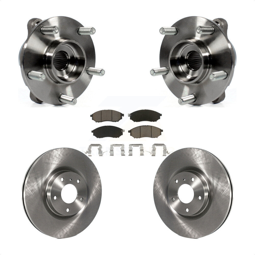Front Hub Bearing Brake Rotor & Pads Kit For INFINITI G37 EX35 G35 QX50 QX70 M35 EX37 M37 KBB-122059