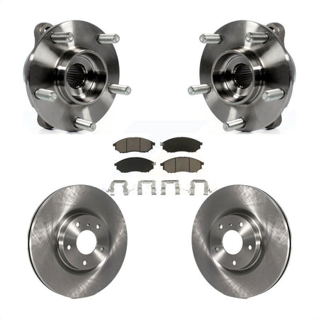 Front Hub Bearing Brake Rotor & Pads Kit For INFINITI G37 EX35 G35 QX50 QX70 M35 EX37 M37 KBB-122059