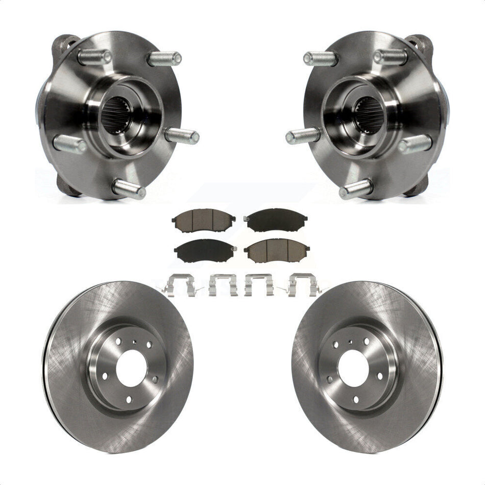 Front Hub Bearing Brake Rotor & Pads Kit For INFINITI G37 EX35 G35 QX50 QX70 M35 EX37 M37 KBB-122059