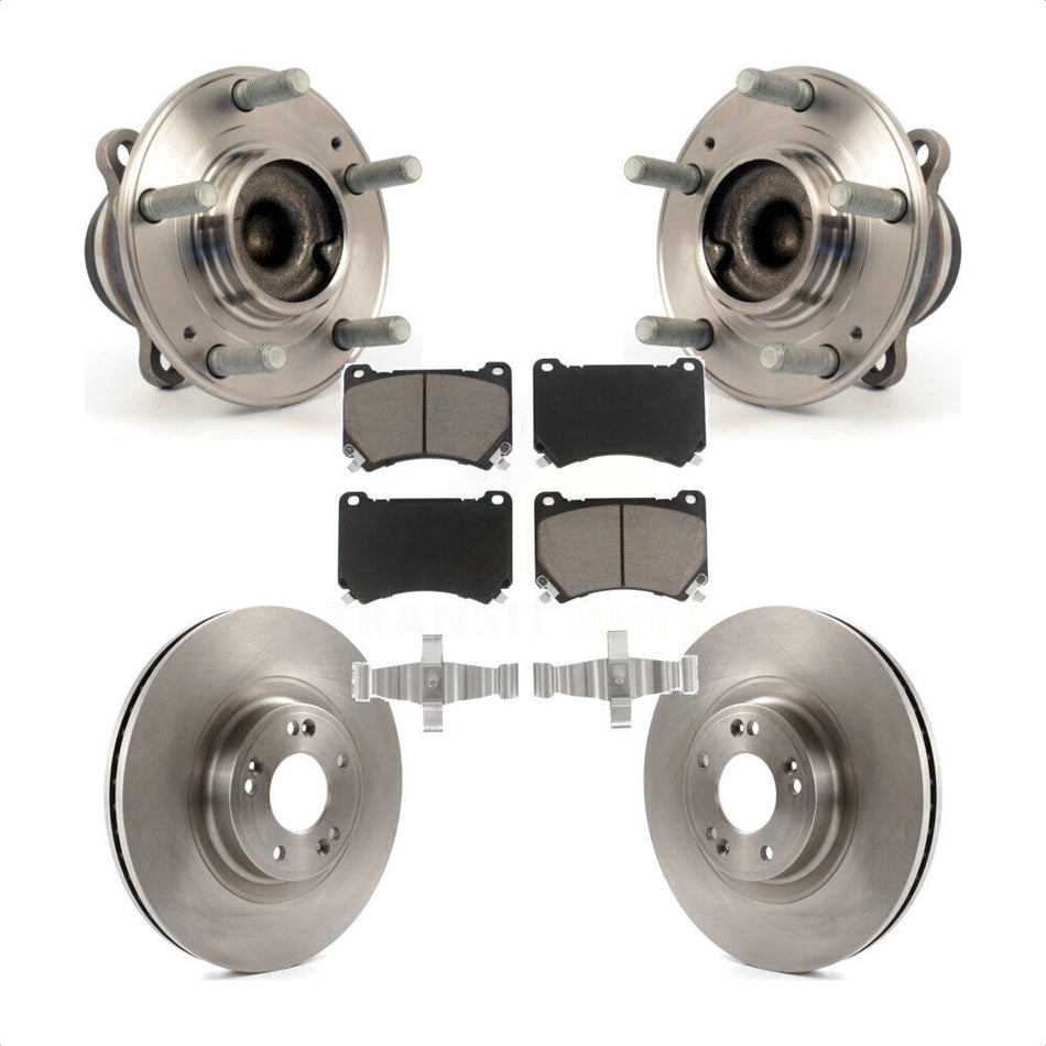 Front Hub Bearing Assembly With Disc Brake Rotors And Ceramic Pads Kit For Hyundai Genesis KBB-122065