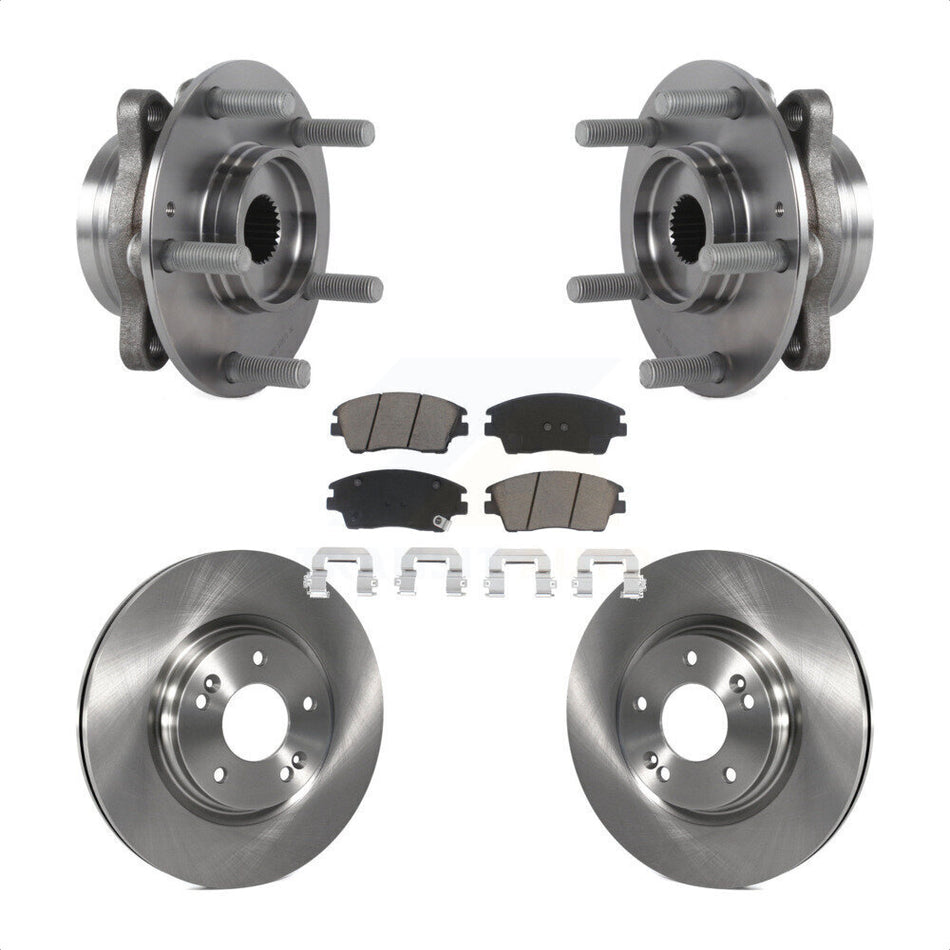 Front Hub Bearing Assembly With Disc Brake Rotors And Ceramic Pads Kit For 2017-2020 Hyundai Elantra 1.6L KBB-122071