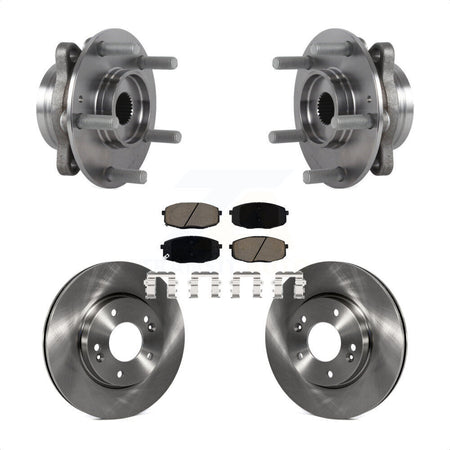 Front Hub Bearing Assembly Brake Rotor & Pads Kit For Kia Forte Hyundai Elantra GT Forte5 KBB-122072
