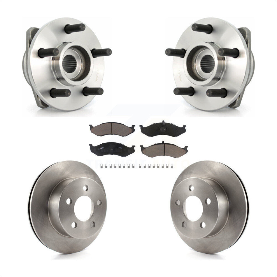 Front Hub Bearing Assembly With Disc Brake Rotors And Ceramic Pads Kit For Jeep Wrangler Cherokee TJ KBB-122073