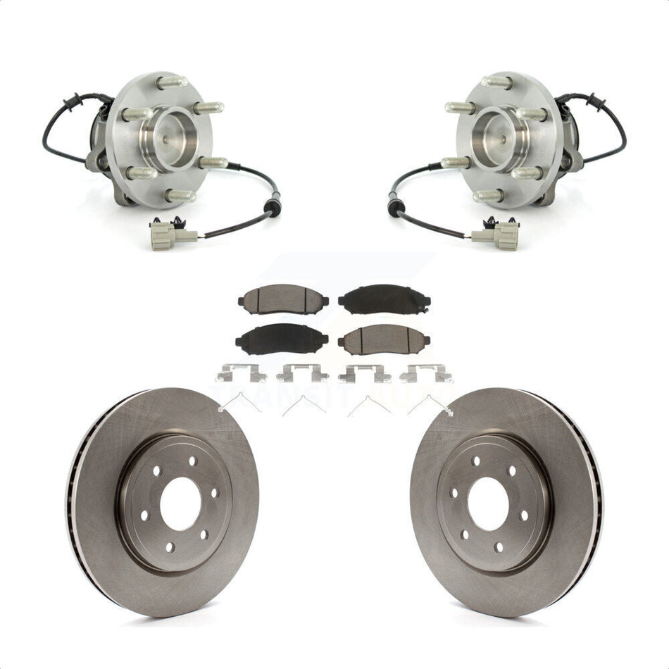 Front Hub Bearing Assembly With Disc Brake Rotors And Ceramic Pads Kit For Nissan Frontier Pathfinder Xterra Suzuki Equator KBB-122099