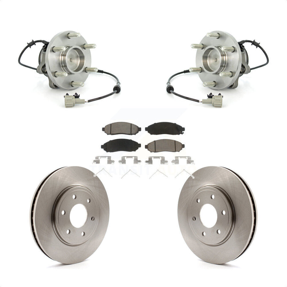 Front Hub Bearing Assembly With Disc Brake Rotors And Ceramic Pads Kit For Nissan Frontier Suzuki Equator RWD with 2.5L KBB-122101