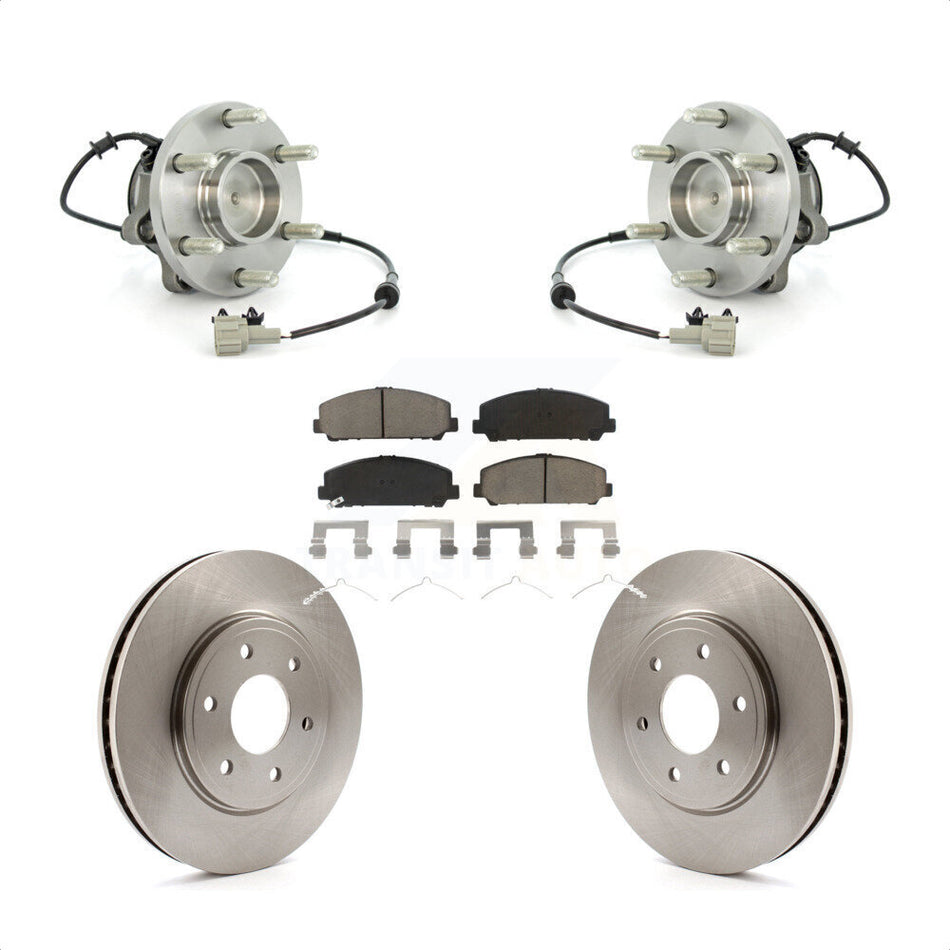 Front Hub Bearing Assembly With Disc Brake Rotors And Ceramic Pads Kit For Suzuki Equator KBB-122102