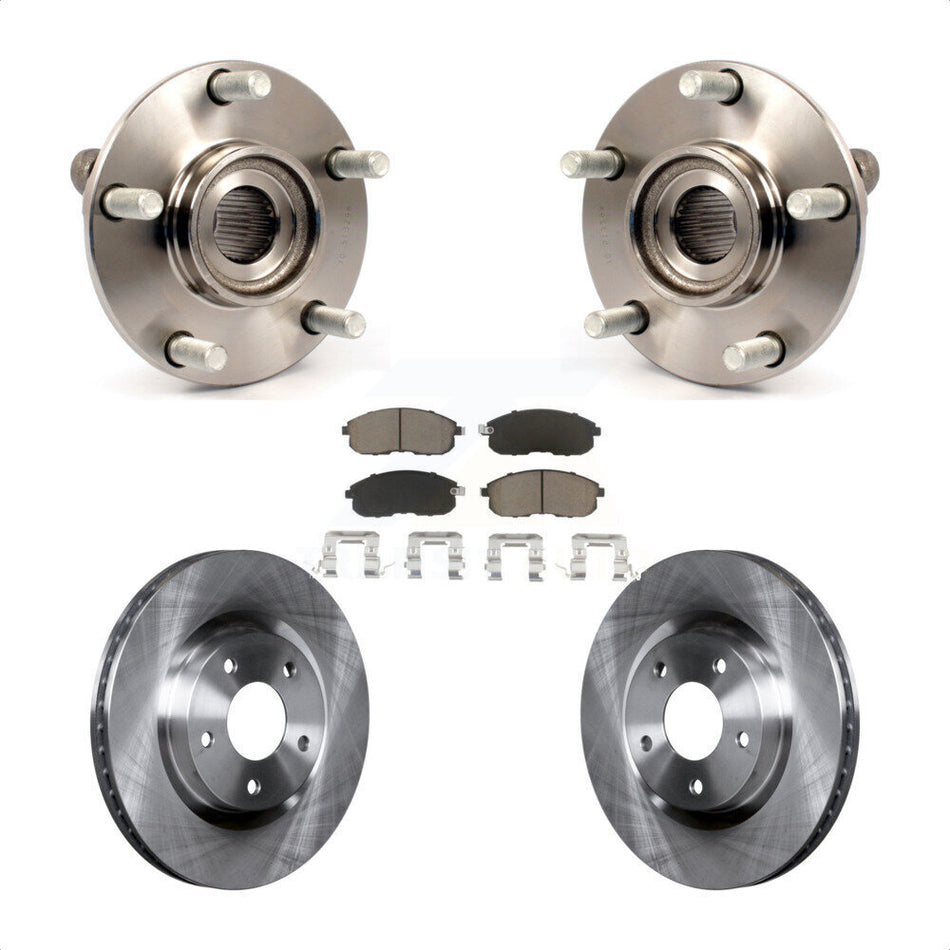 Front Hub Bearing Assembly With Disc Brake Rotors And Ceramic Pads Kit For 2007-2012 Nissan Sentra SE-R with 2.5L KBB-122109