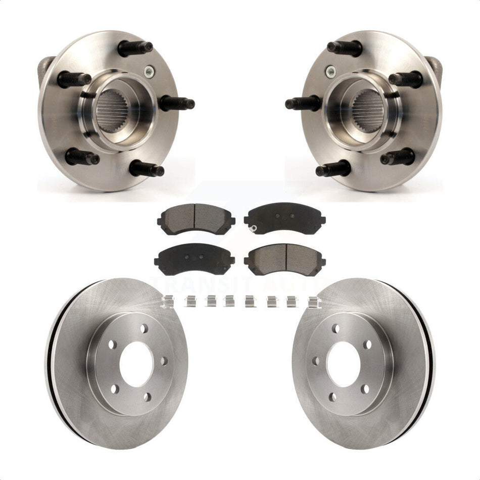 Front Hub Bearing Assembly With Disc Brake Rotors And Ceramic Pads Kit For Buick Rendezvous Pontiac Aztek KBB-122121