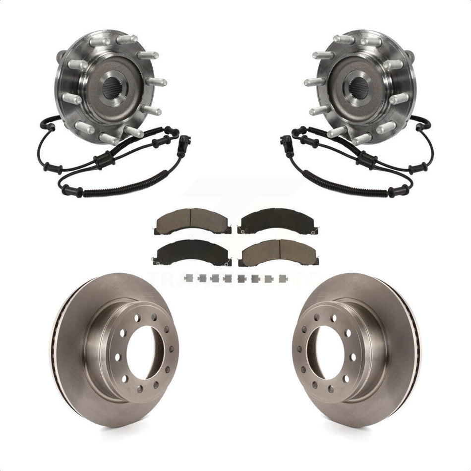 Front Hub Bearing Assembly With Disc Brake Rotors And Ceramic Pads Kit For Ram 5500 Dodge 4500 KBB-122129
