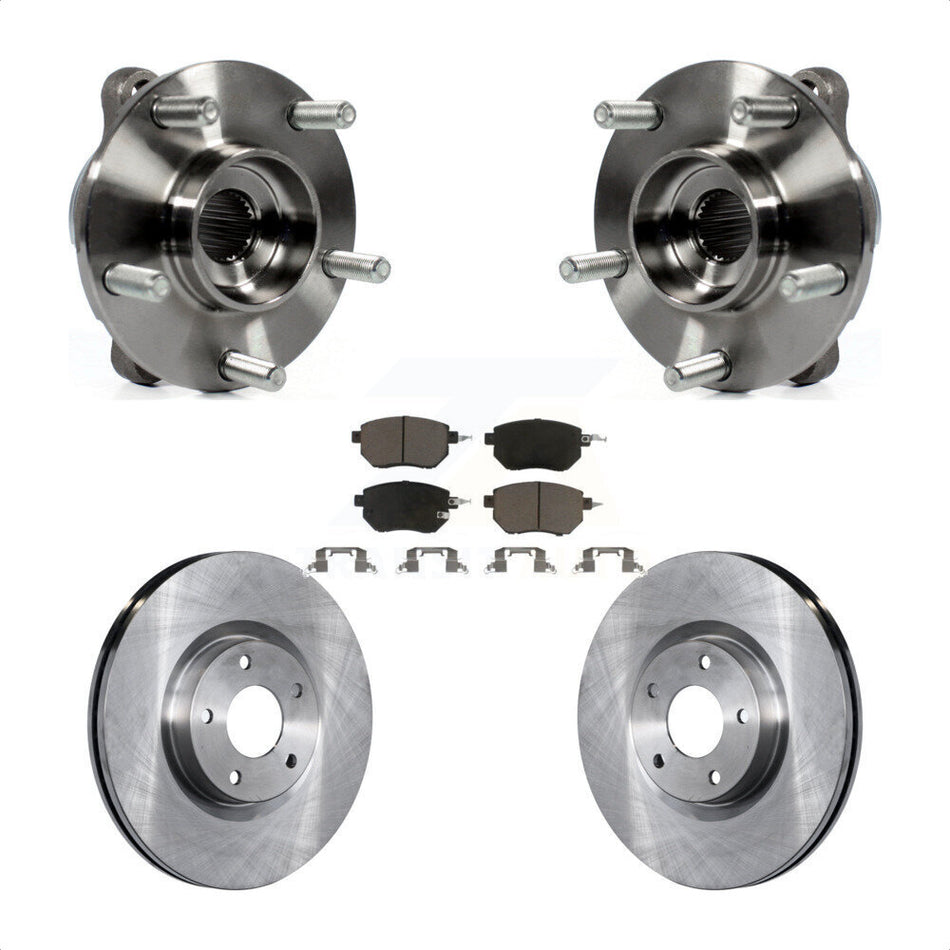 Front Hub Bearing Assembly Disc Brake Rotors And Ceramic Pads Kit For INFINITI FX35 FX45 KBB-122154