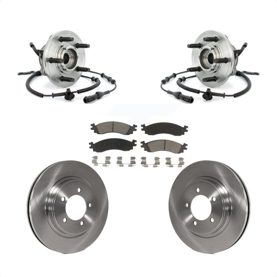 Front Hub Bearing Assembly With Disc Brake Rotors And Ceramic Pads Kit For Ford Explorer Sport Trac Mercury Mountaineer KBB-122158