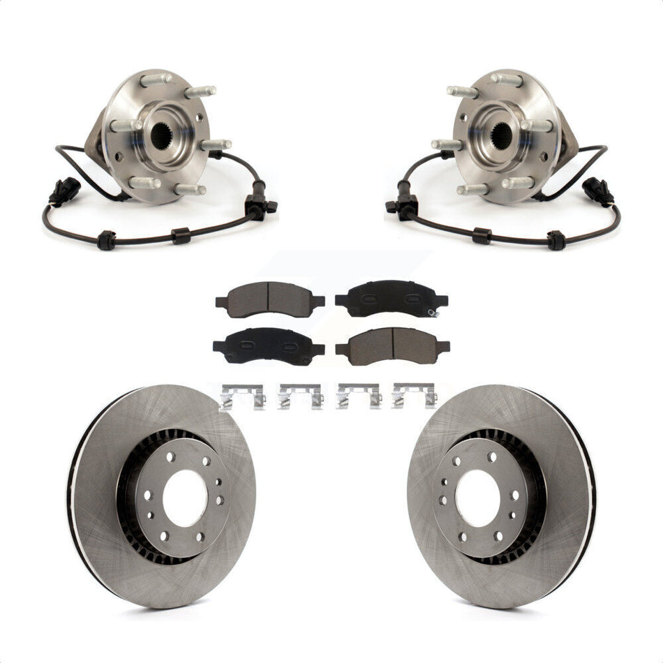Front Hub Bearing Assembly With Disc Brake Rotors And Ceramic Pads Kit For Chevrolet Trailblazer GMC Envoy EXT XL Buick Rainier Saab 9-7x Isuzu Ascender SSR KBB-122161