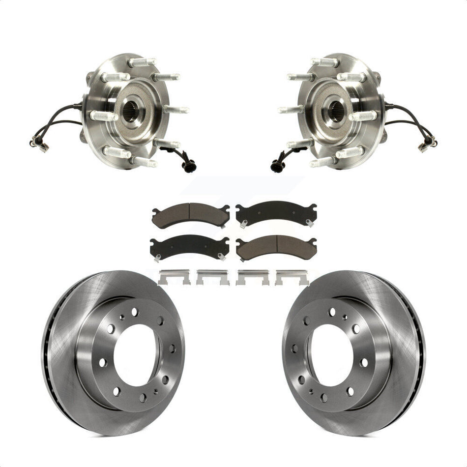 Front Hub Bearing Assembly With Disc Brake Rotors And Ceramic Pads Kit For Chevrolet Silverado 2500 HD GMC Sierra Classic 1500 Suburban Yukon XL Avalanche KBB-122162