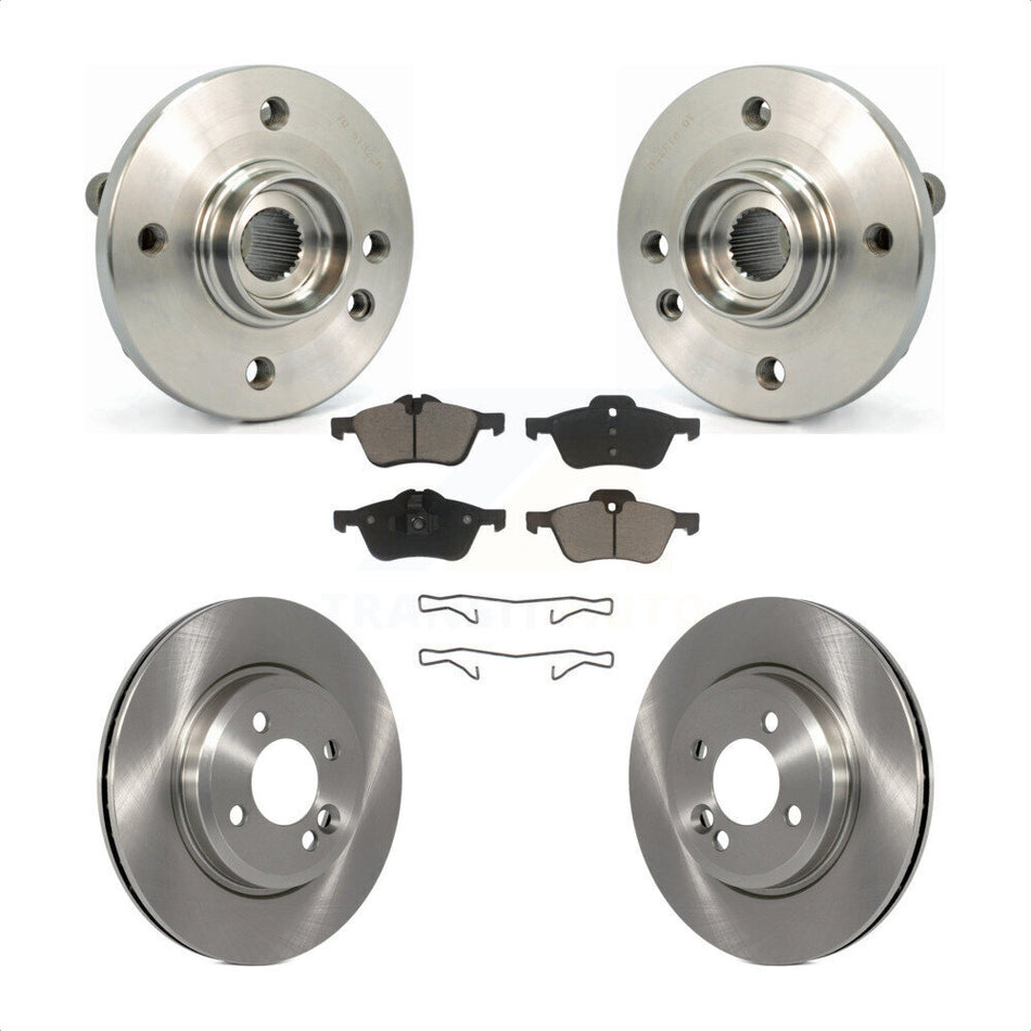 Front Hub Bearing Assembly With Disc Brake Rotors And Ceramic Pads Kit For 2002-2006 Mini Cooper 276mm Diameter Rotor KBB-122166