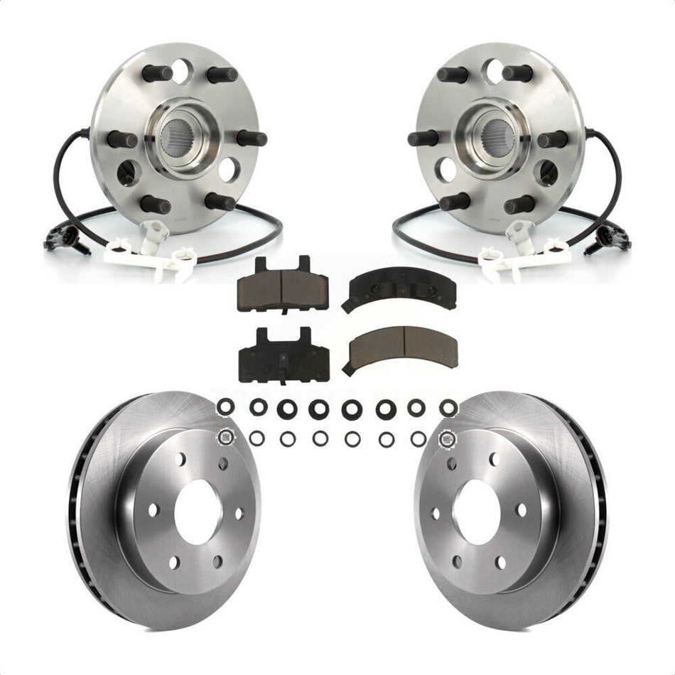 Front Hub Bearing Assembly With Disc Brake Rotors And Ceramic Pads Kit For Chevrolet K1500 GMC Suburban Tahoe Yukon K2500 Cadillac Escalade KBB-122170