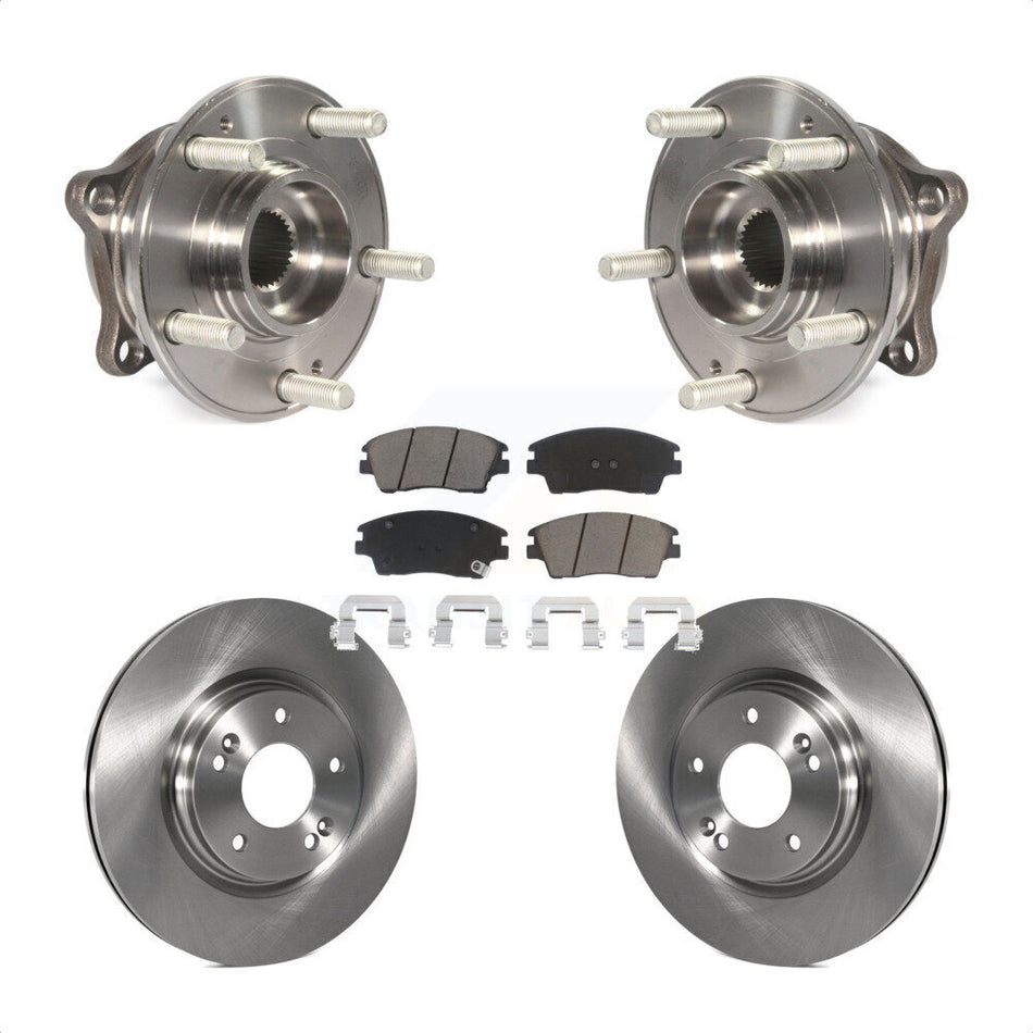 Front Hub Bearing Assembly With Disc Brake Rotors And Ceramic Pads Kit For Hyundai Tucson Kia Sportage KBB-122176